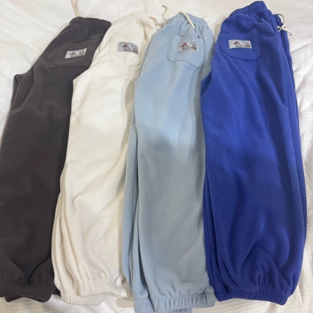 东大门冬季正品dl卡通加绒卫裤