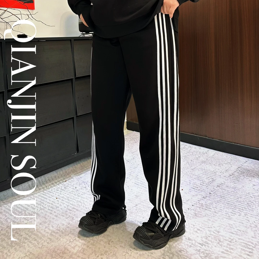 芊金SOUL女装 大码纯棉显瘦百搭运动卫裤侧织带长裤P5108