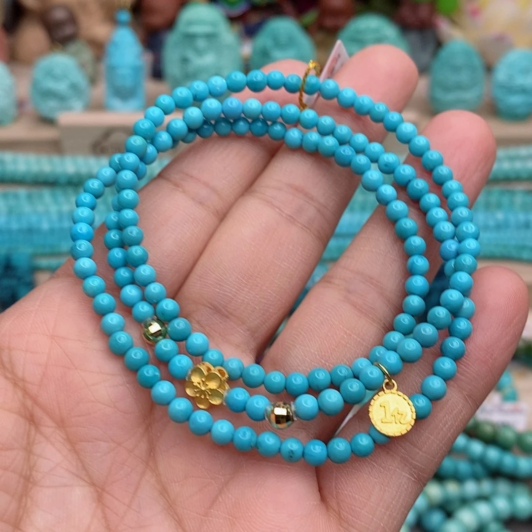 绿松石珠宝奇石18K金镶嵌