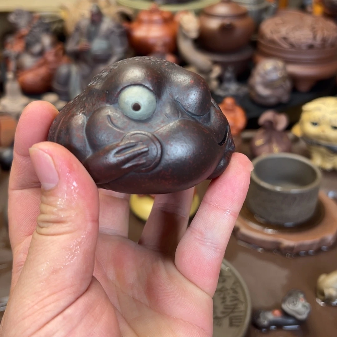 茶宠紫砂紫砂金蟾 微瑕