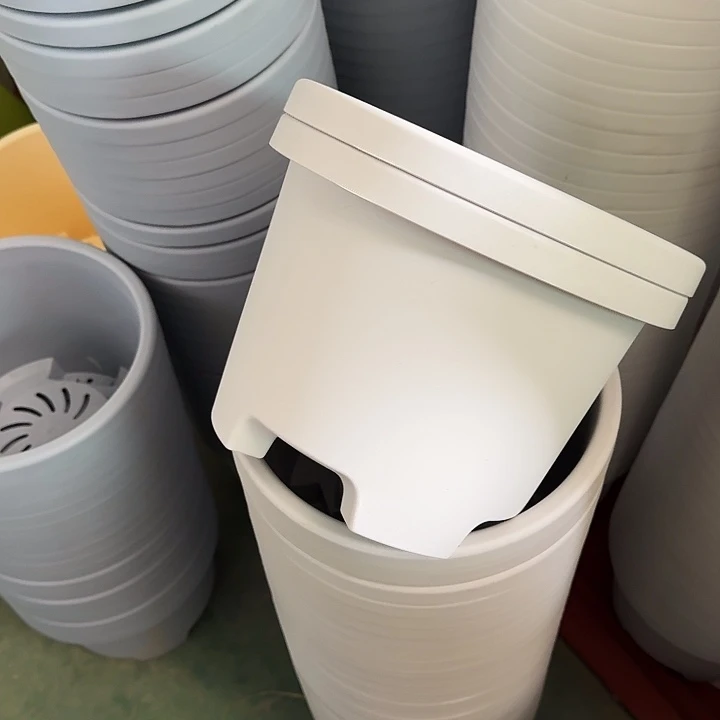 球根盆3号灰白无托6个