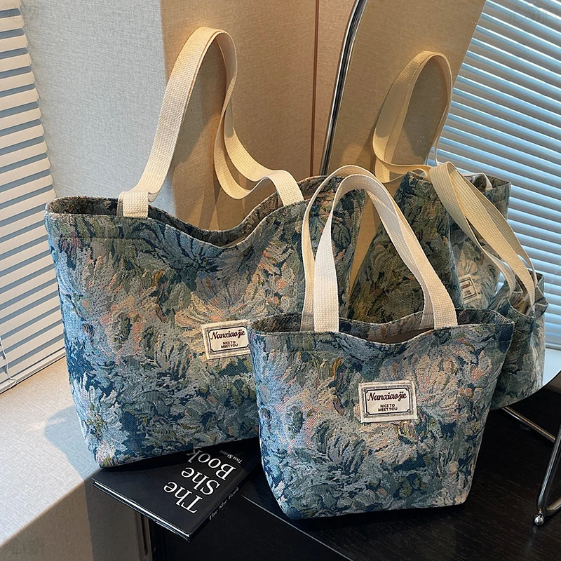 时尚小众帆布包女ins2025新款网红托特包大容量上班通勤单肩包