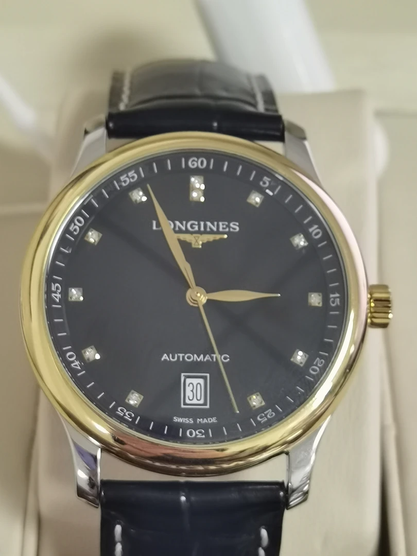 99新 Longines/浪琴 L2.628.5.57.7/名匠18K628黑钢钻刻/38.5表径