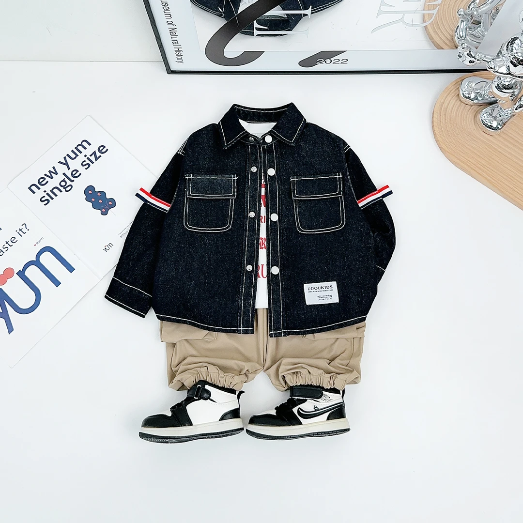 男童牛仔外套春秋2025新款春装儿童夹克潮 FB25087 悠悠童话童装