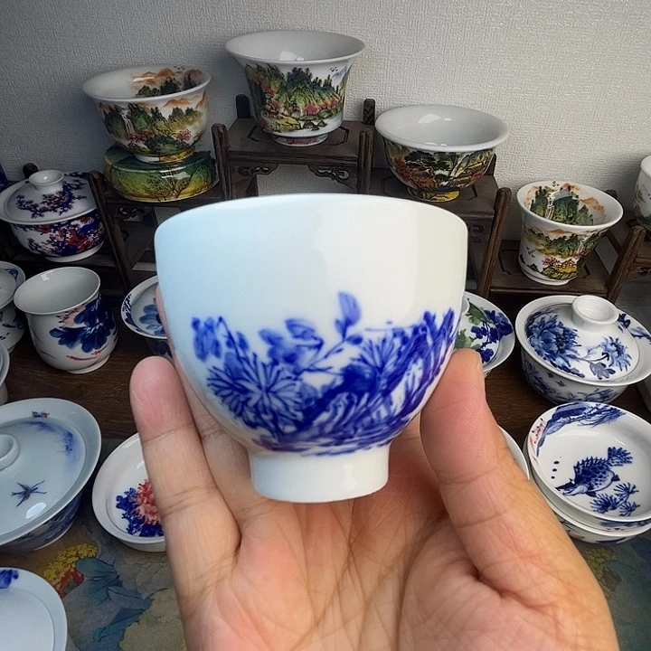 忠意堂釉下彩菊花