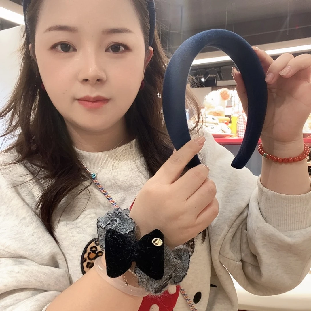 布艺铁合金蓝色发箍