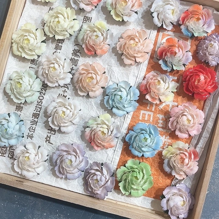 手工陶瓷花花拍下备注颜色