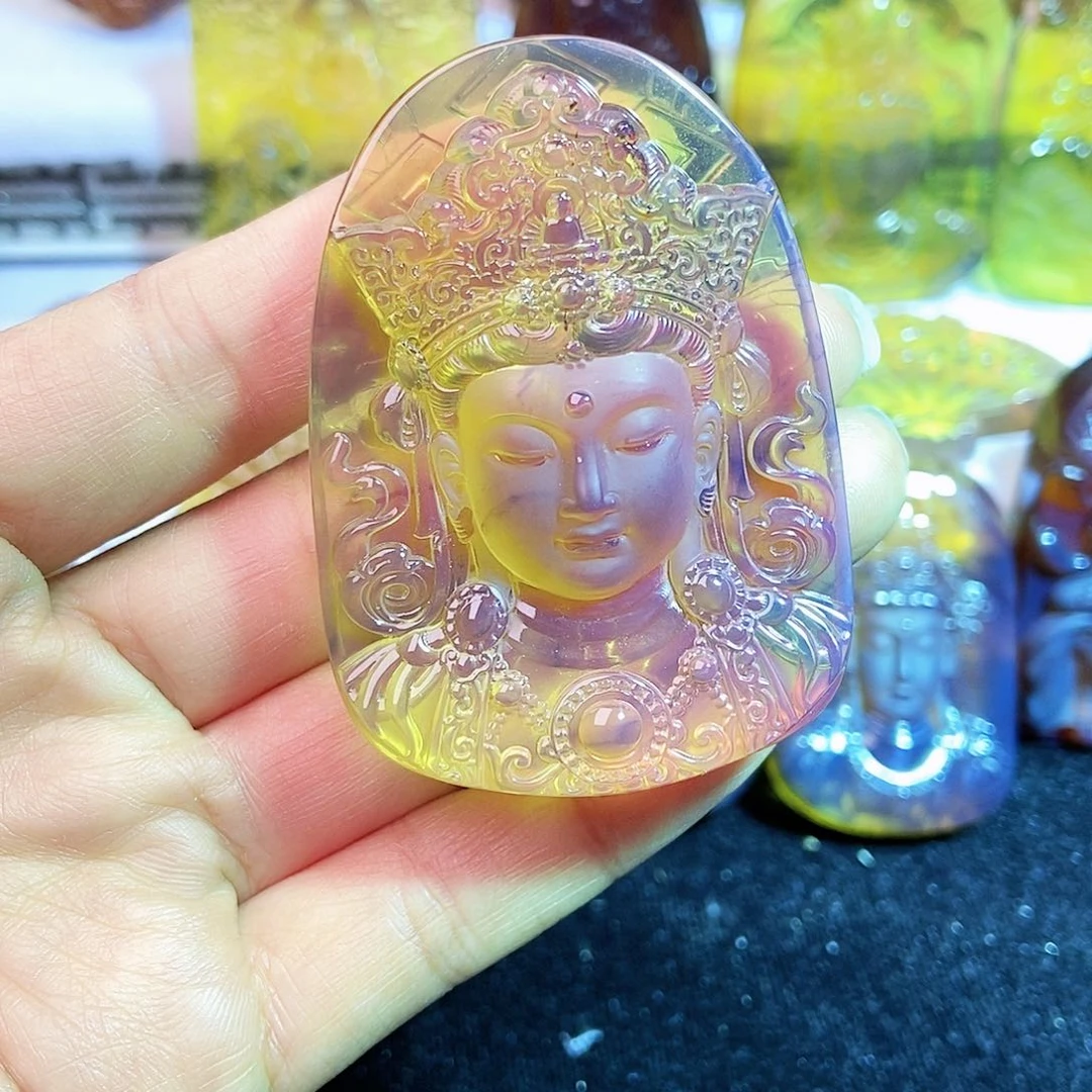 琥珀颈饰未镶嵌观音