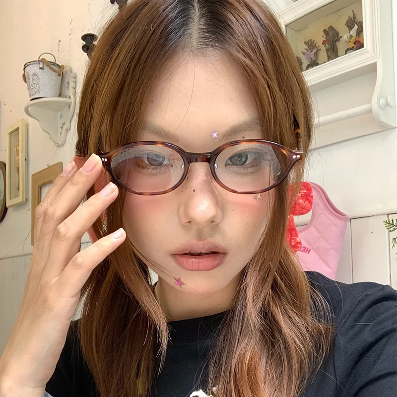 高级感板材韩系眼镜框书呆子小框纯欲氛围感女款可配度数近视眼镜