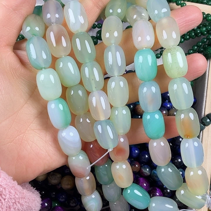 查罗石散珠合金卡13*18玛桶珠一条