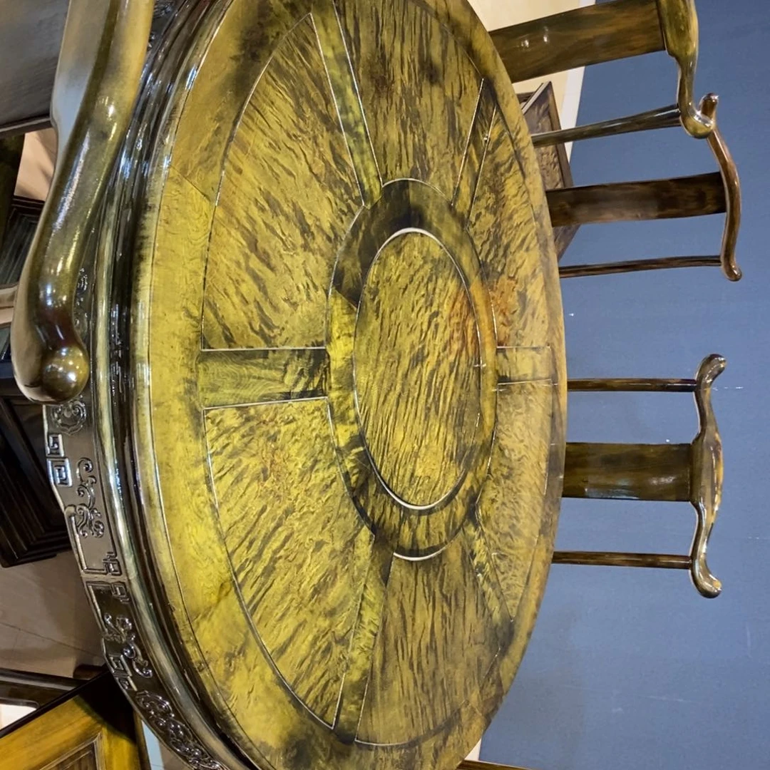 楠木圆餐桌七件套1.38米