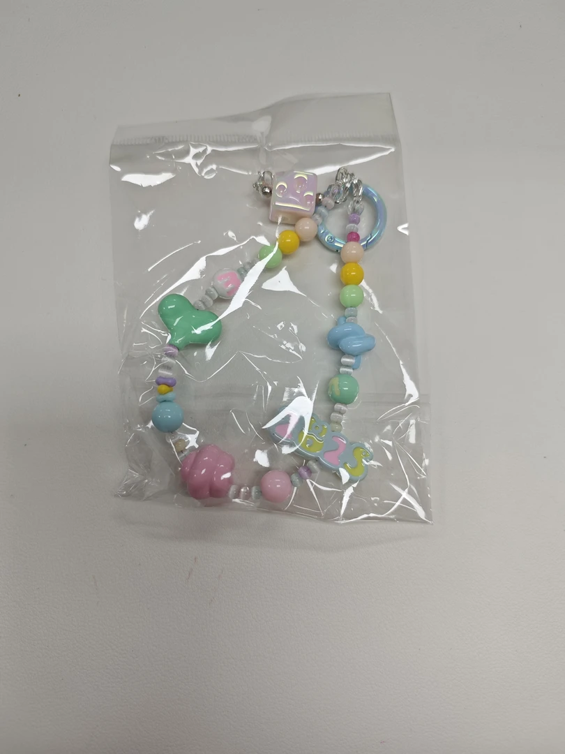 涂鸦彩珠星星手链手机挂绳 包挂卡通饰品
