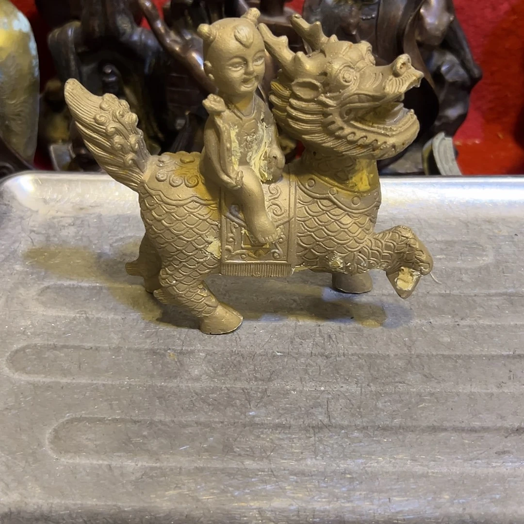 劉***霖黄铜摆件，文房摆件工艺品