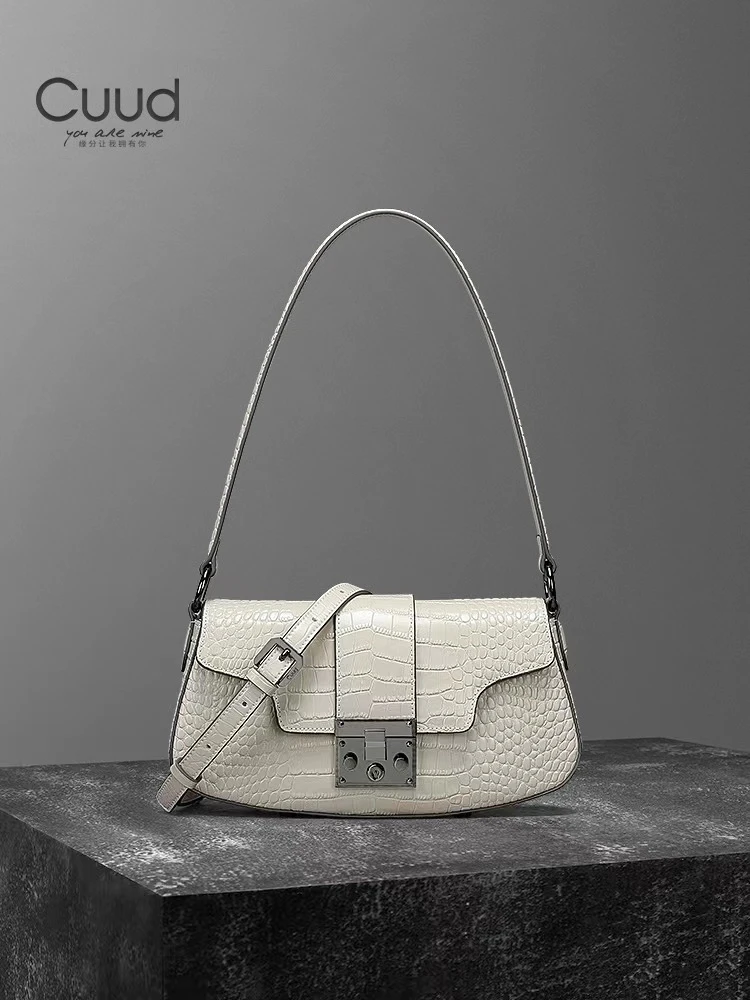 【专柜】Cuud时尚轻奢腋下牛皮女士包小众潮流单肩斜挎真皮女士包