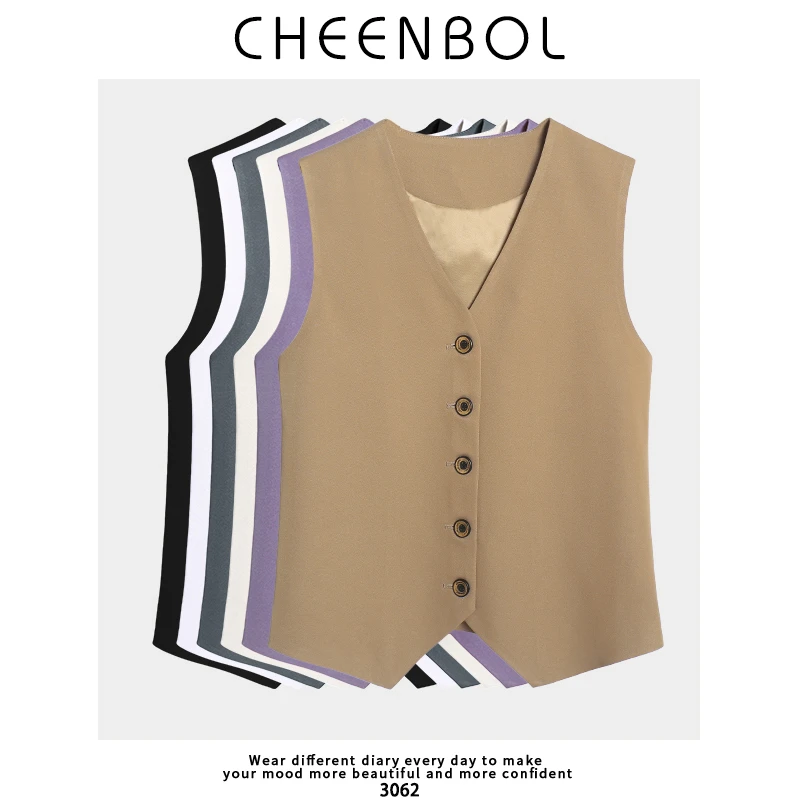 3062马甲春夏秋冬四季可穿多色可选上衣高级感马甲无袖百搭短款