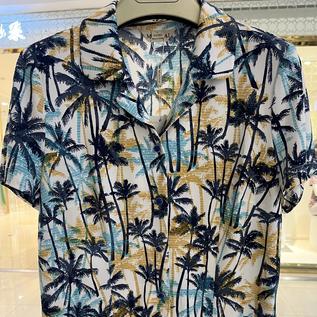 妙采夏季短袖印花衬衫