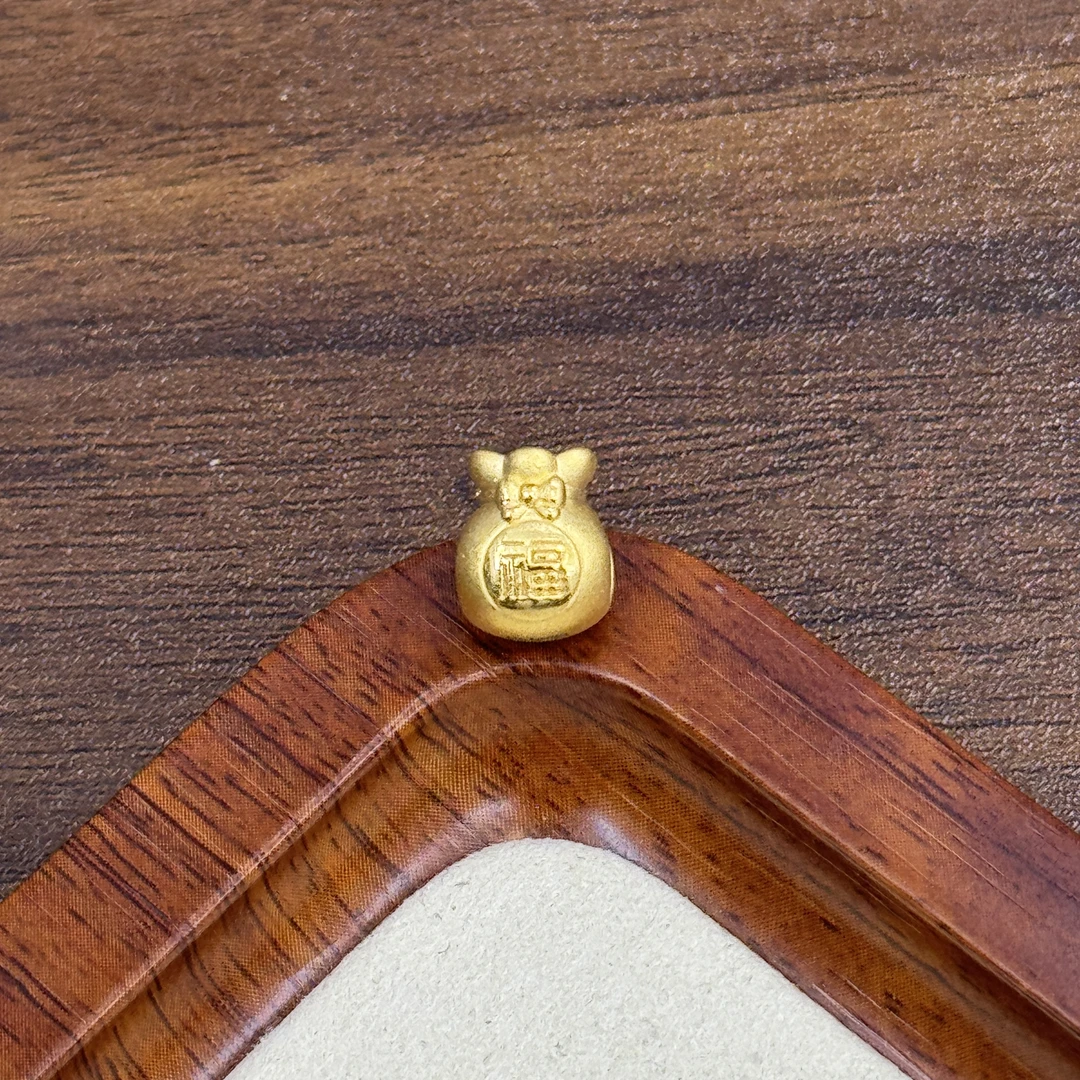 黄金足金999加厚大版蝴蝶结胖福袋DP1974-0640