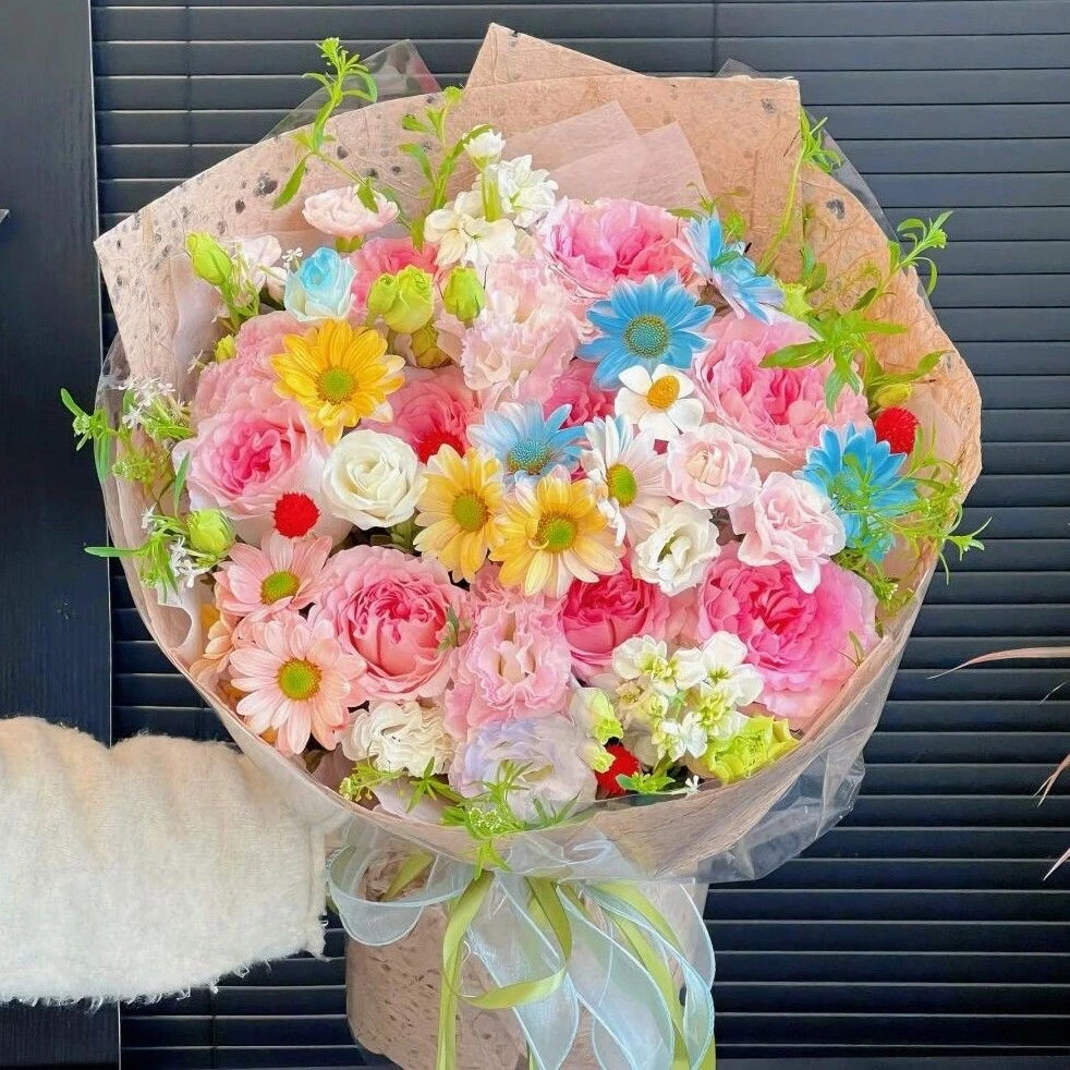 多巴胺鲜花真花花束玫瑰花生日送女友表白礼物同城配送上门