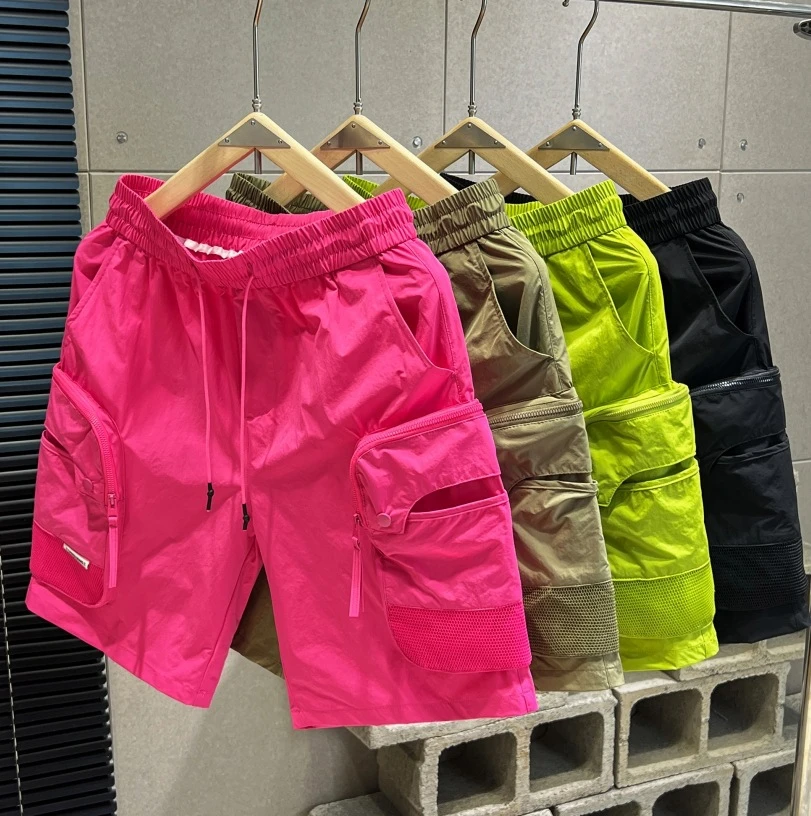 户外运动工装短裤男士2025夏季时尚多口袋休闲短裤纯色运动五分裤