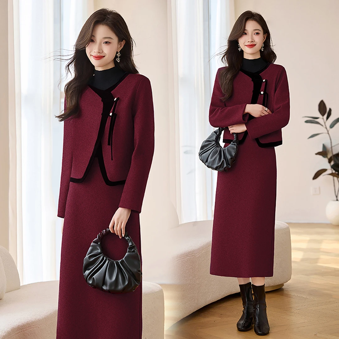 韩版秋冬时尚洋气针织女款冬季纯欲风两件套百搭休闲复古法