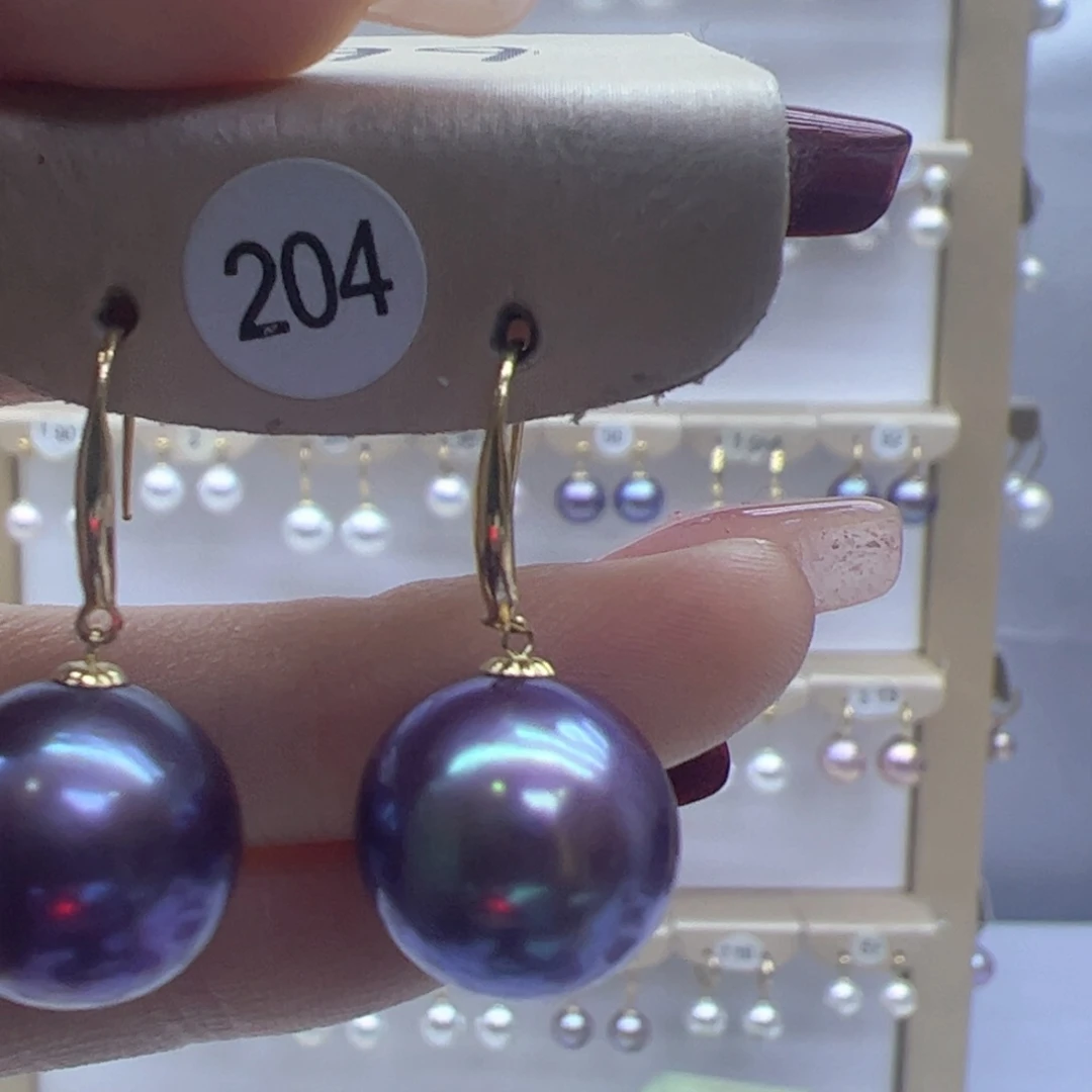 淡水珍珠耳饰18K金镶嵌