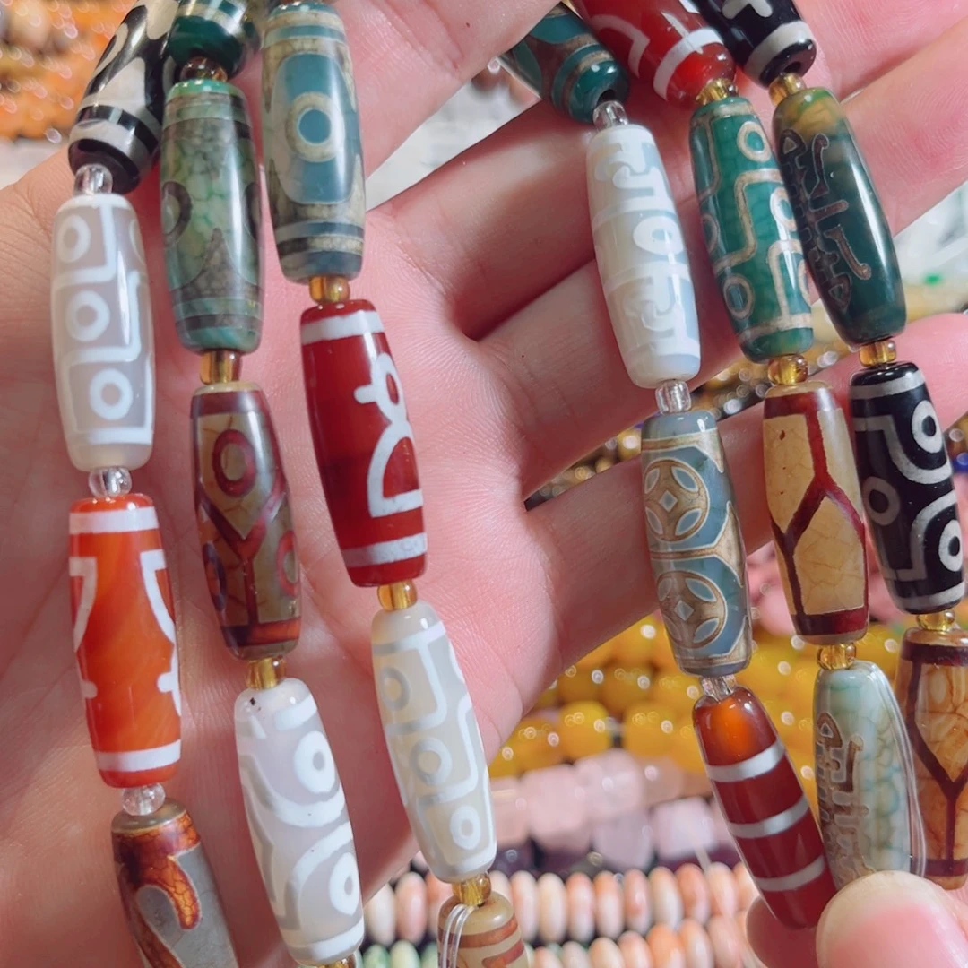 合金玛瑙/玉髓珠宝半成品天竺一条10x30mm