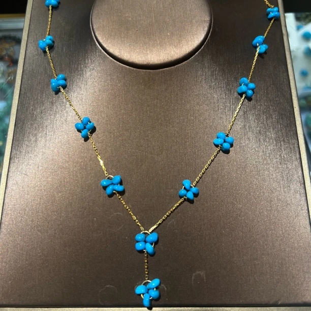 非金属珐琅项链 93号时尚款蓝色小小项链