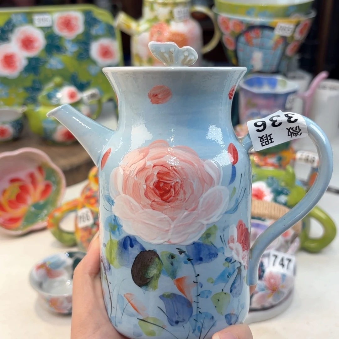景德镇手绘高温釉下彩陶瓷茶具