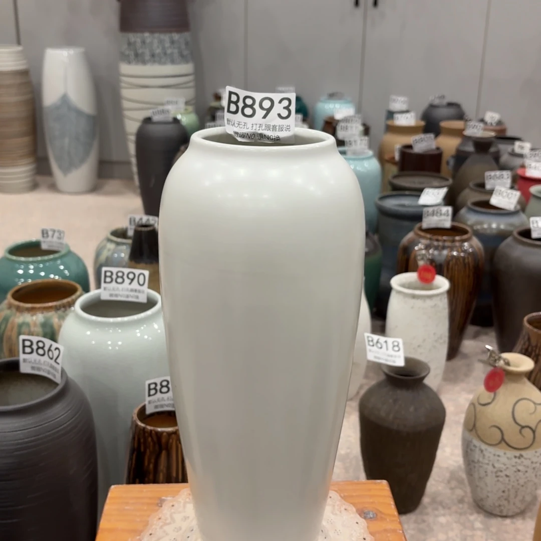 摆件瑕疵893 景德镇陶瓷花瓶高34口9