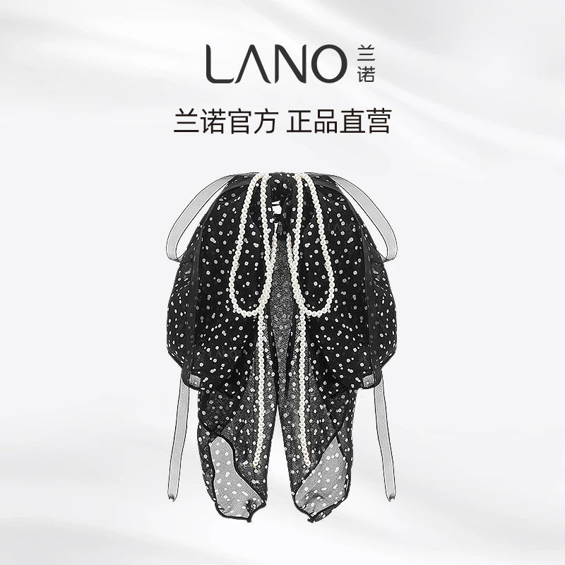 兰诺波点蝴蝶结飘带发夹超仙气质抓夹后脑勺显发量马尾夹ins风