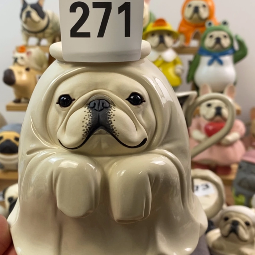 【闪购商品】微瑕271奶油法斗陶瓷摆件