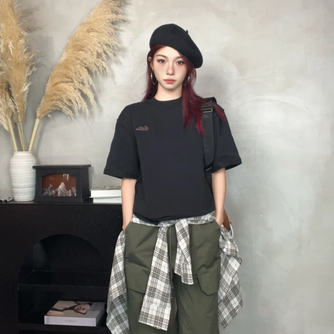 BANERIST新款夏季原创ins短袖T休闲慵懒宽松男装上衣纯棉t恤