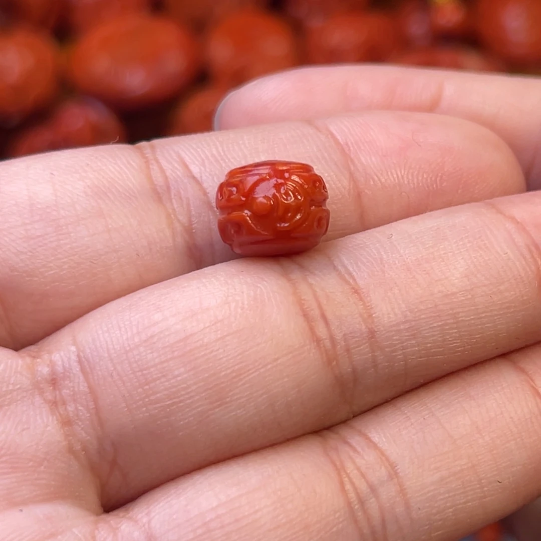 南红玛瑙未镶嵌川料瓦西10mm尺寸博古单颗