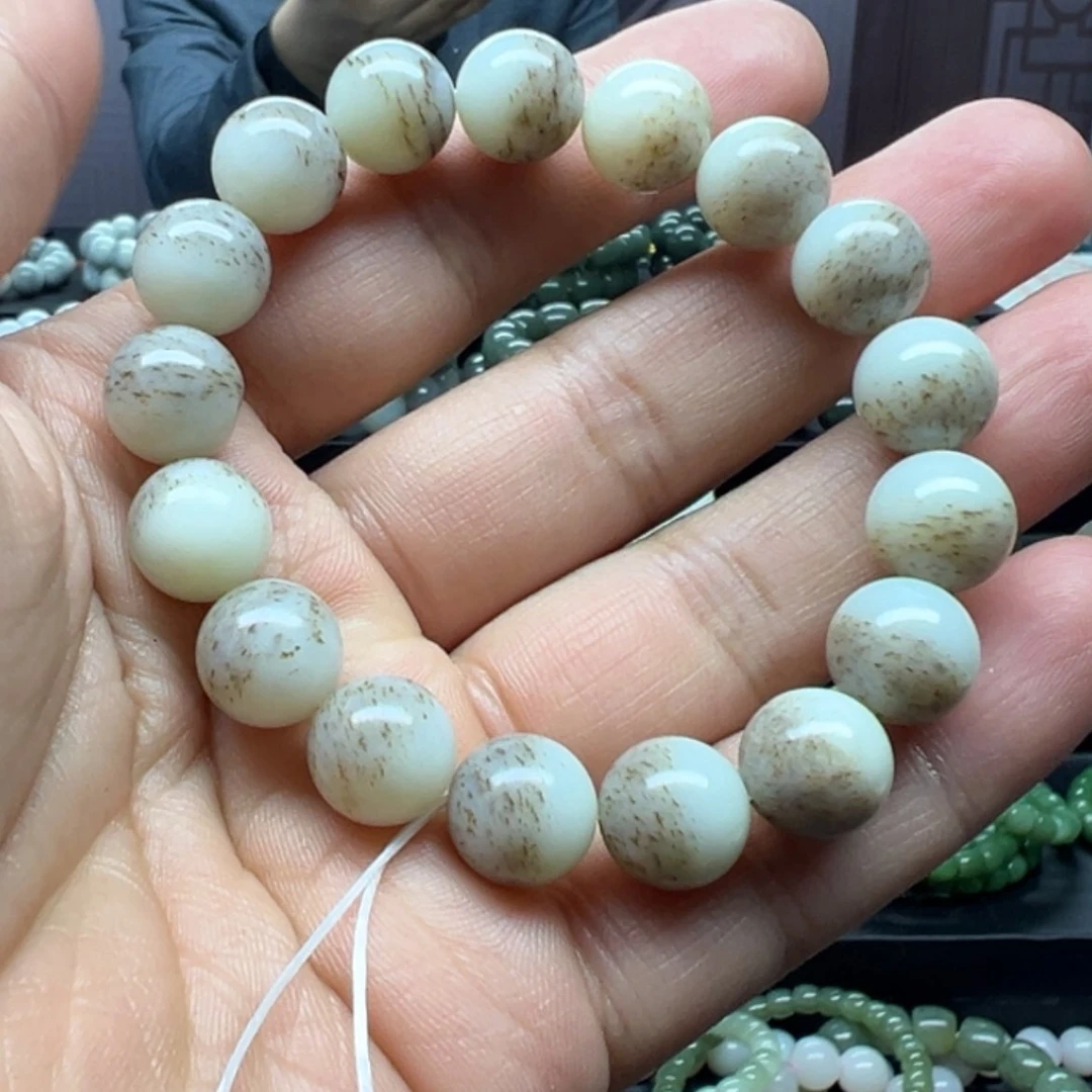 【闪购商品】和田玉手链未镶嵌卡12塘白