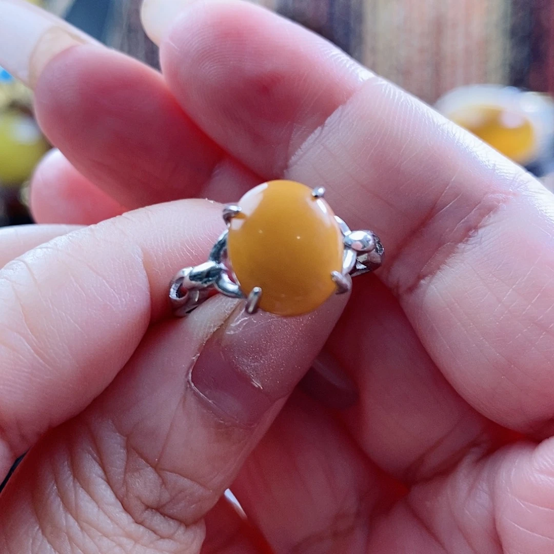 未镶嵌琥珀戒指戒指