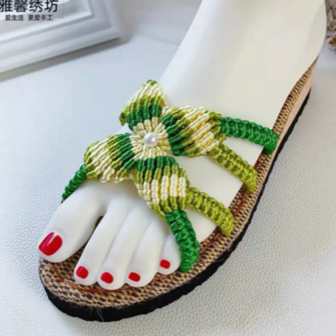 花飞蝶舞款成品鞋 纯手工编织成品