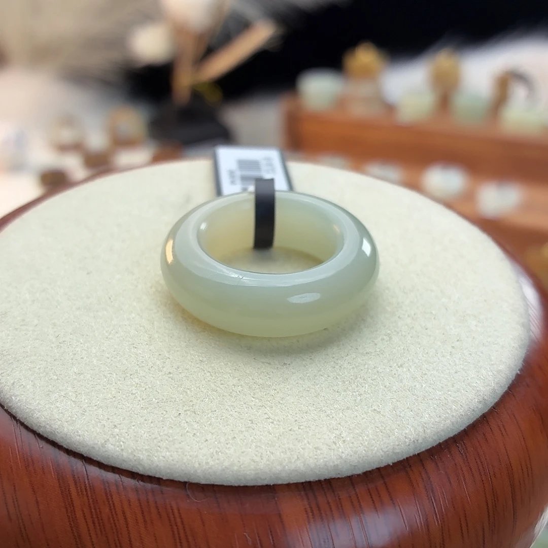 和田玉未镶嵌戒指i97晴水甜甜圈17.4mm