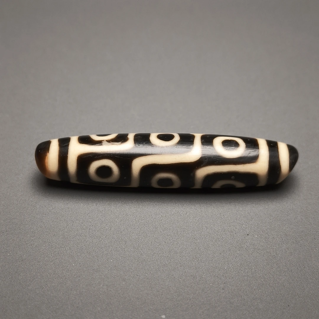 清代九眼料器天珠/DZ241227/古玩/收藏/德州文物