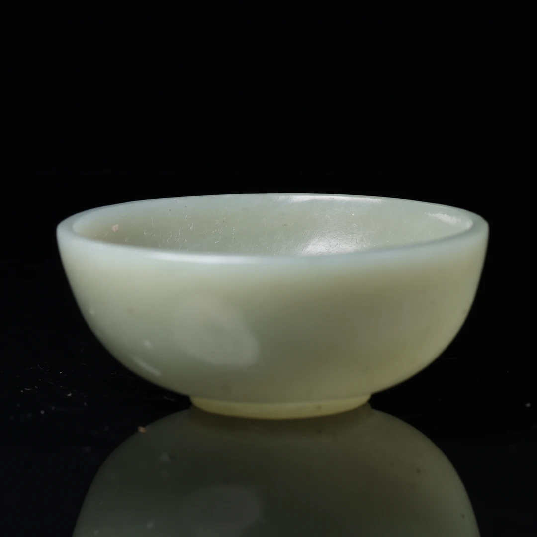 清代和田玉素玉杯