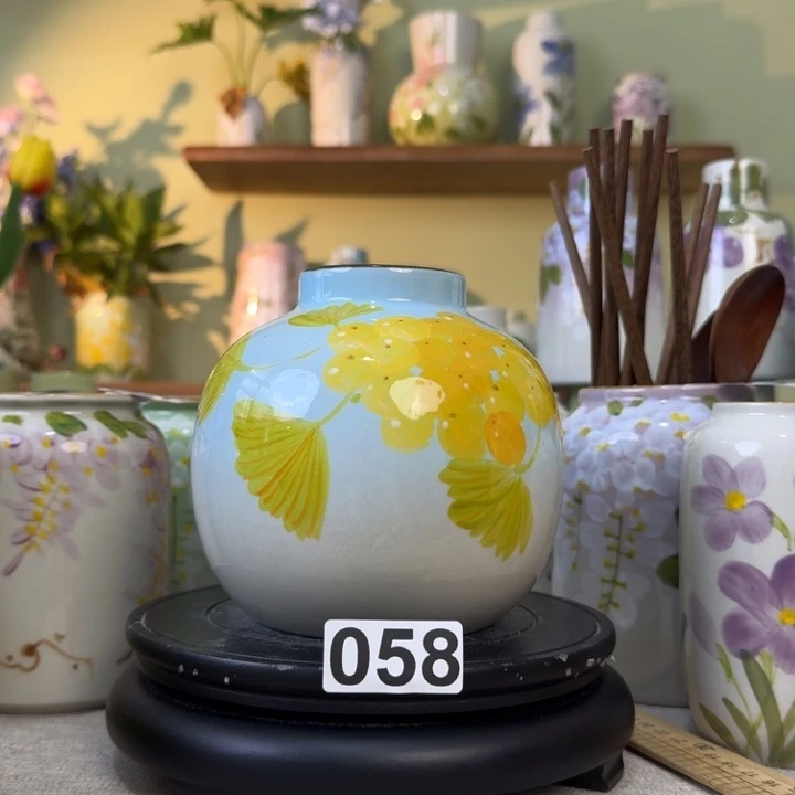 摆件景德镇手绘陶瓷花瓶摆件无孔