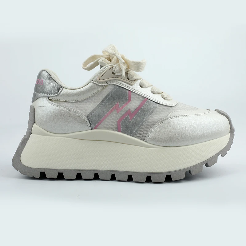 女鞋女款时尚百搭夏季透气厚底跑步系带