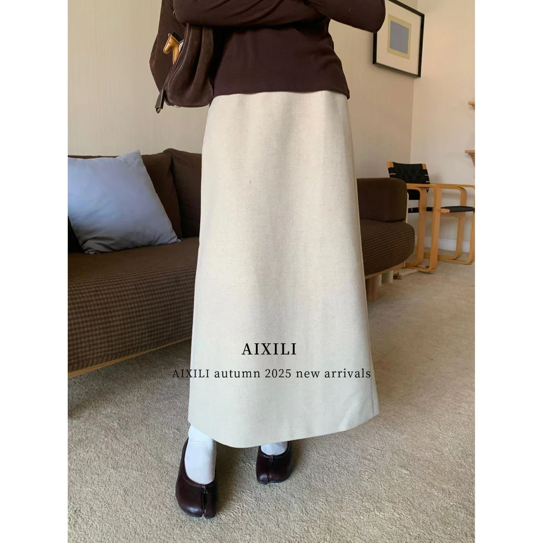 L-15582#爱西里#简约百搭感显瘦遮肉a字半身裙（福利）