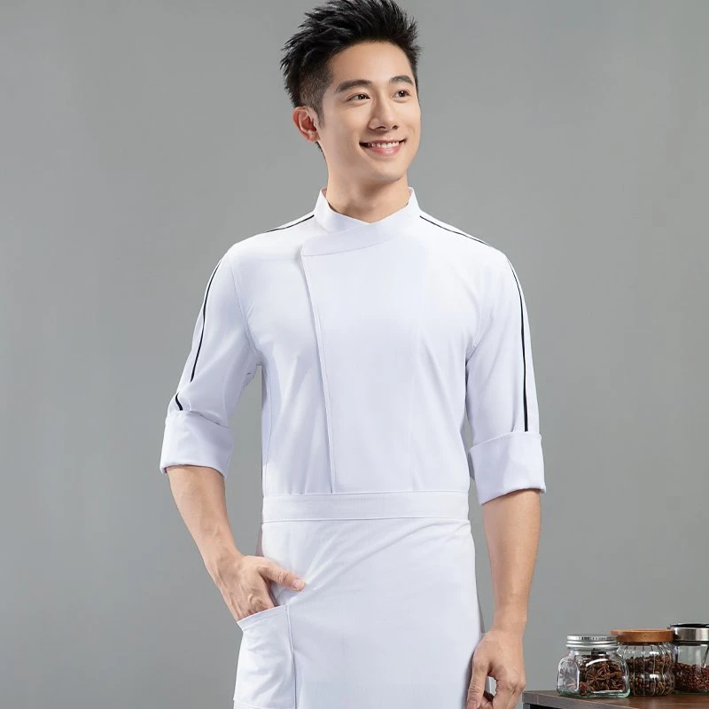 高端厨师工作服男女同款七分袖酒店餐饮后厨工作服烘培快餐店工装
