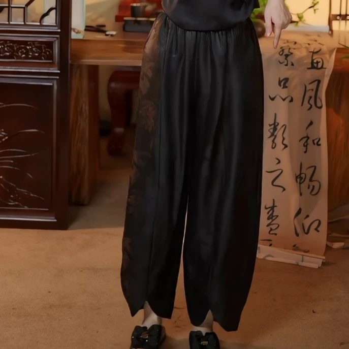 芹 新中式 香云纱 花苞裤 10245
