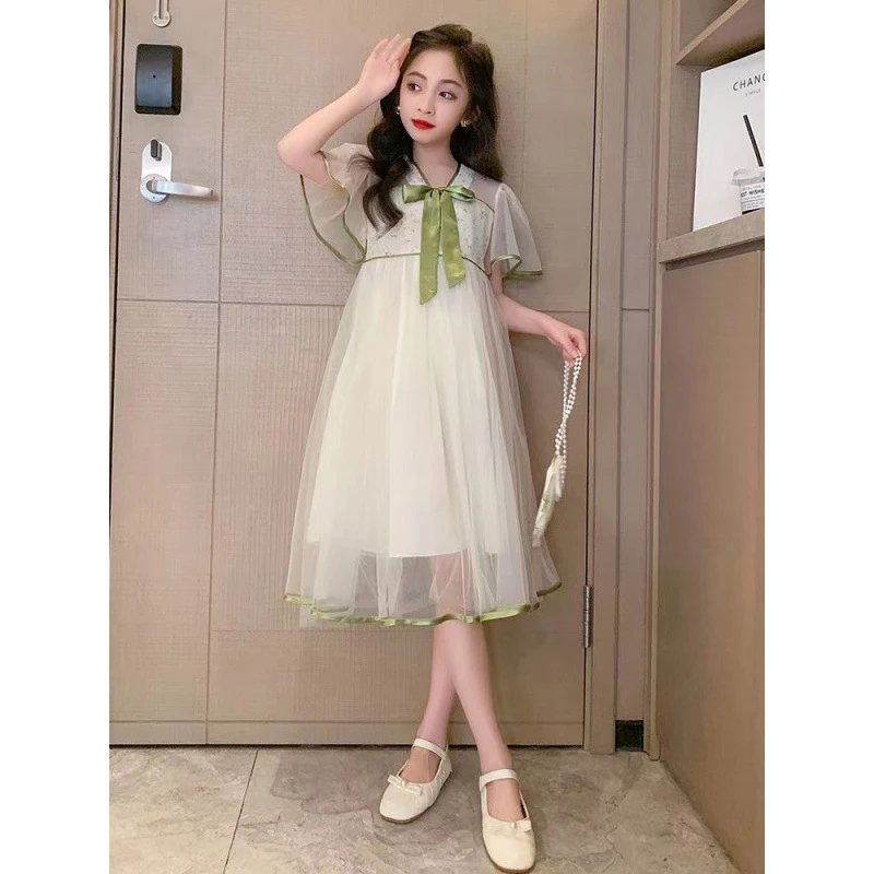 女童连衣裙春秋新款洋气中国风汉服女孩漂亮儿童夏季公主裙子