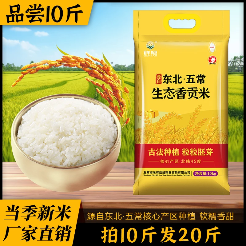 五常生态香贡米  黄金核心产地软糯香甜 品尝10斤 拍10斤发20斤
