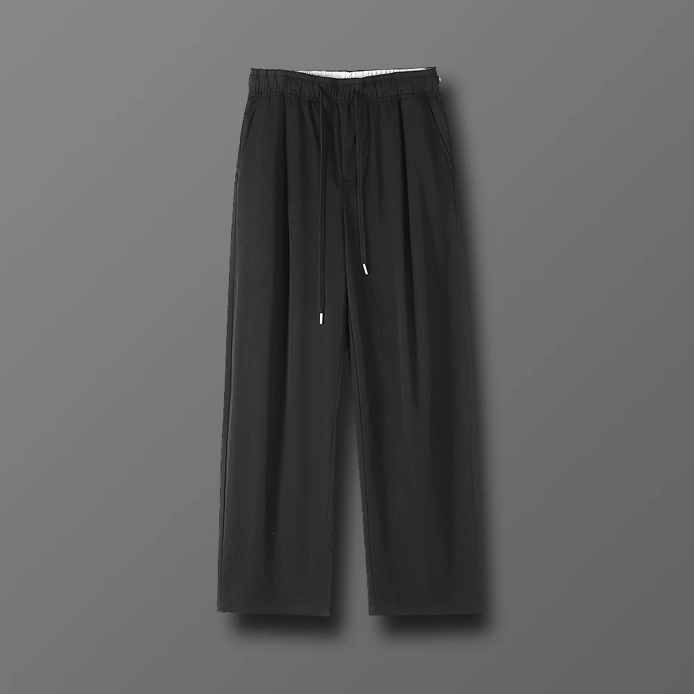 高级感夏季薄款莱赛尔天丝时尚舒适长裤宽松直筒休闲裤极简老钱风