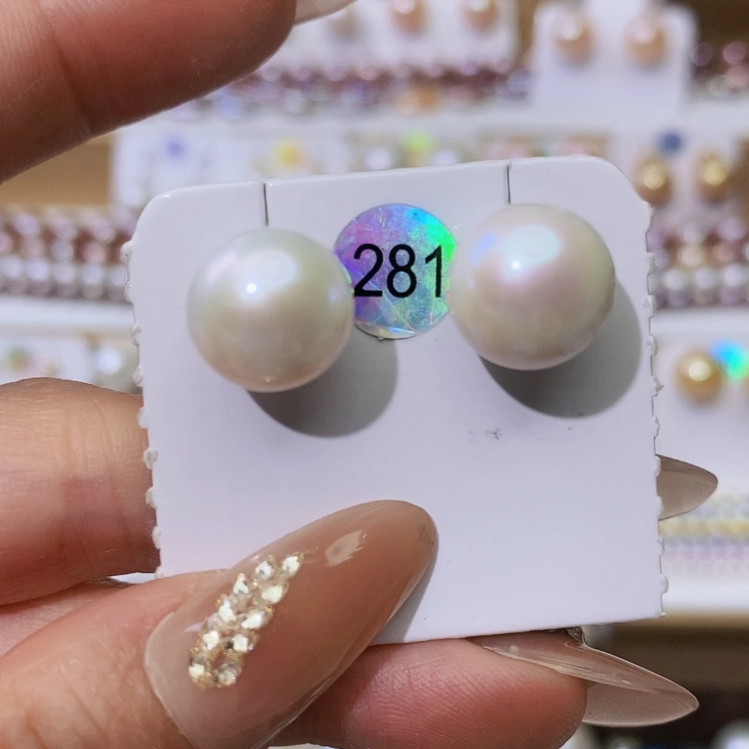 淡水珍珠耳饰银S925镶嵌t**_