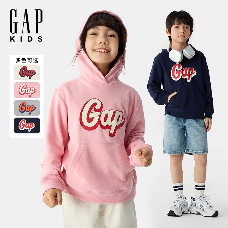 【大小童同款】Gap男女童2025春季新款logo连帽卫衣儿童装687366