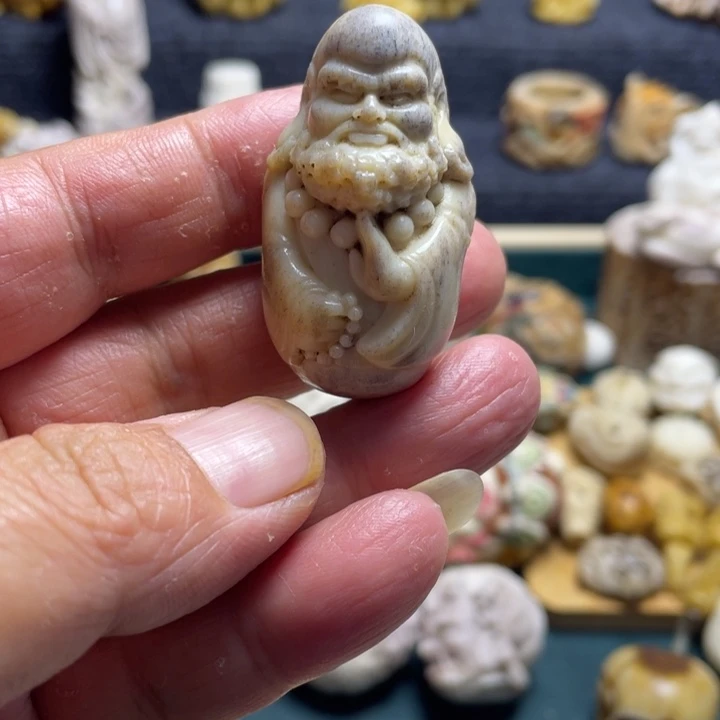 木配饰鹿角雕刻达摩微瑕